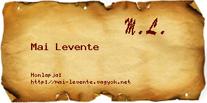Mai Levente névjegykártya